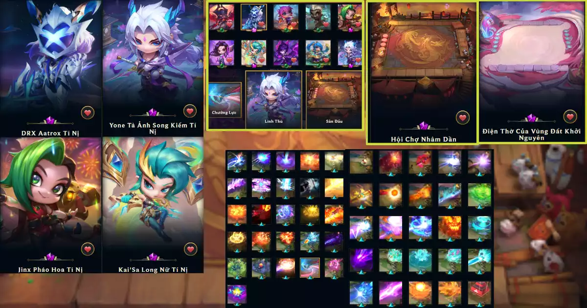4 PET TÍM 2 SÀN TÍM + CHƯỞNG ĐẸP+600 SKIN LOL